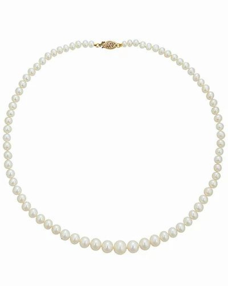 Necklaces * | Belpearl 14K 9.5-5Mm Freshwater Pearl Necklace Women