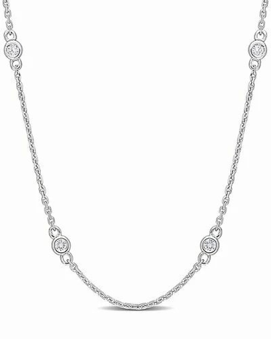 Necklaces * | Diamond Select Cuts 14K 0.18 Ct. Tw. Diamond Station Necklace Women