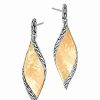 Earrings * | John Hardy Classic Chain 18K Over Silver Wave Hammered Earrings Women