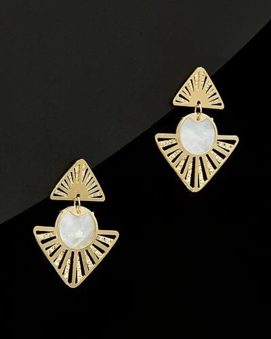 Earrings * | 14K Italian Gold Triangle Earrings Women