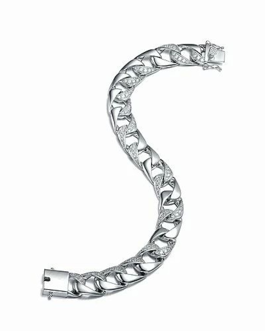 Bracelets * | Genevive Silver Cz Bracelet Women