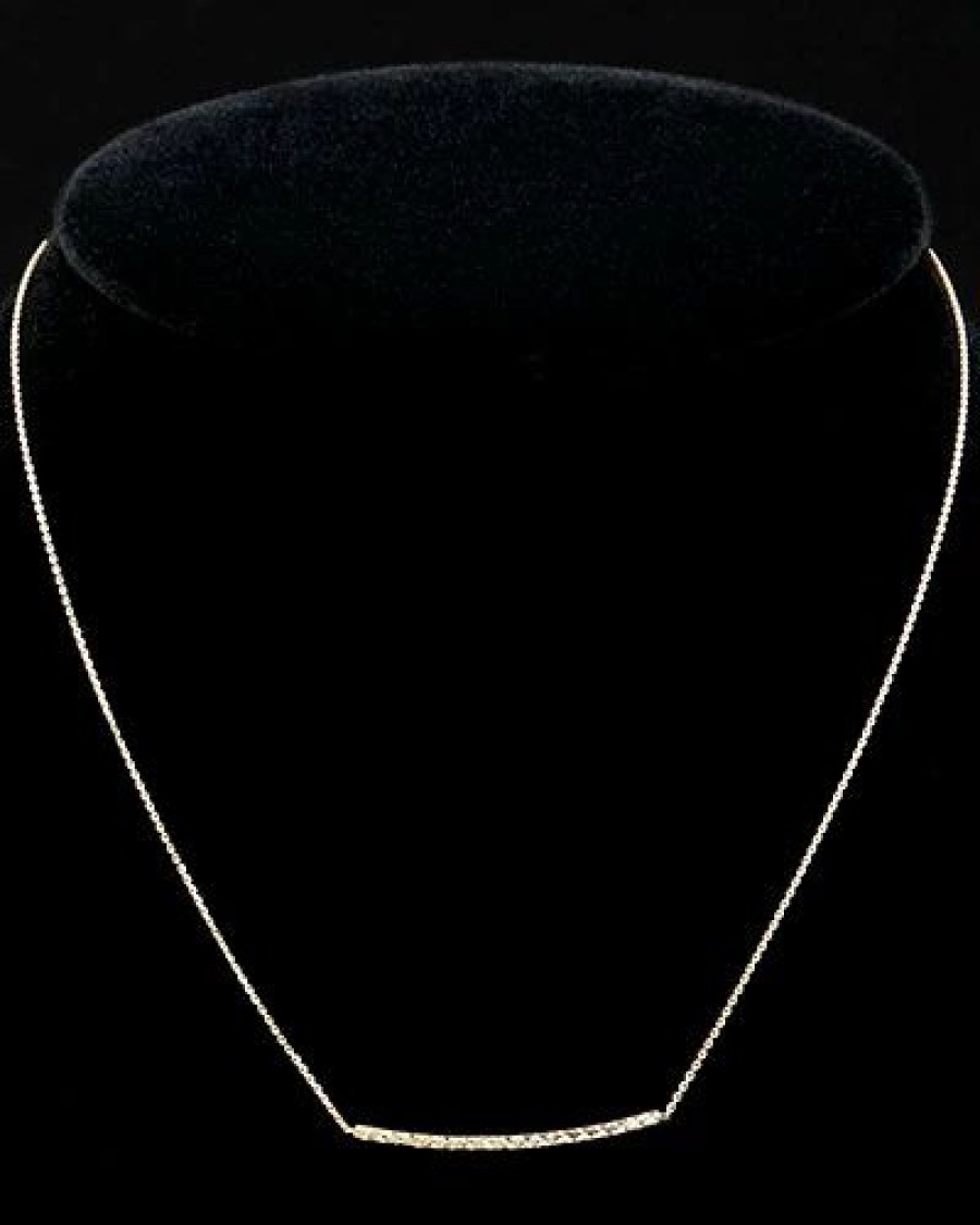 Necklaces * | 14K Italian Gold Bar Necklace Women