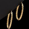 Earrings * | 14K Italian Gold Oval Hoops Women