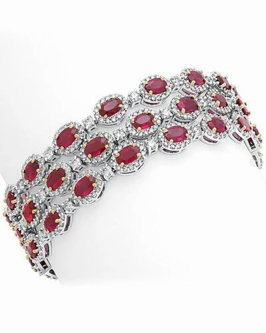 Bracelets * | Diana M. Fine Jewelry 18K 56.00 Ct. Tw. Diamond & Ruby Bracelet Women