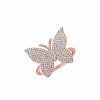 Rings * | Sabrina Designs 14K Rose Gold 0.52 Ct. Tw. Diamond Butterfly Ring Women