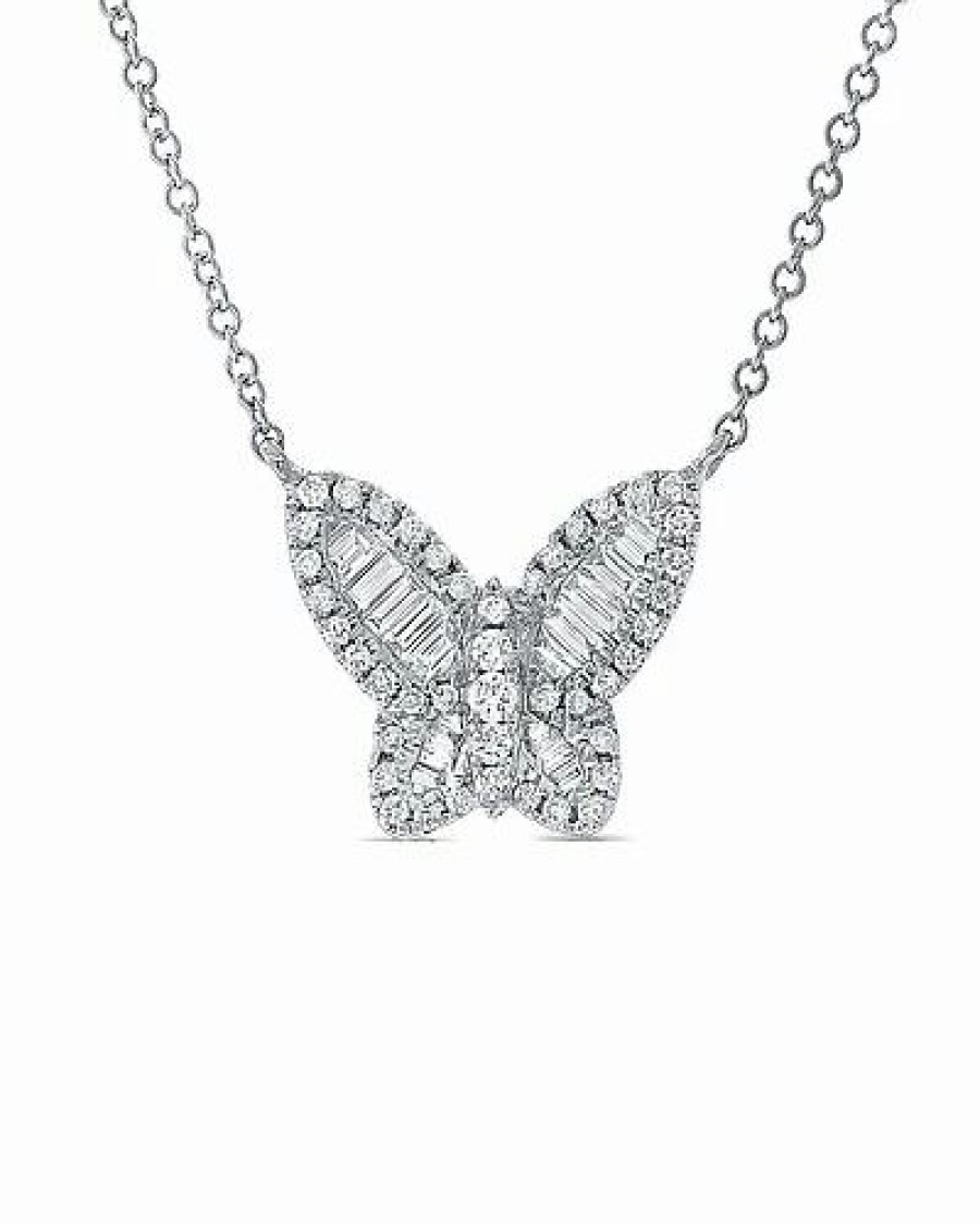 Necklaces * | Sabrina Designs 14K 0.41 Ct. Tw. Diamond Butterfly Necklace Women