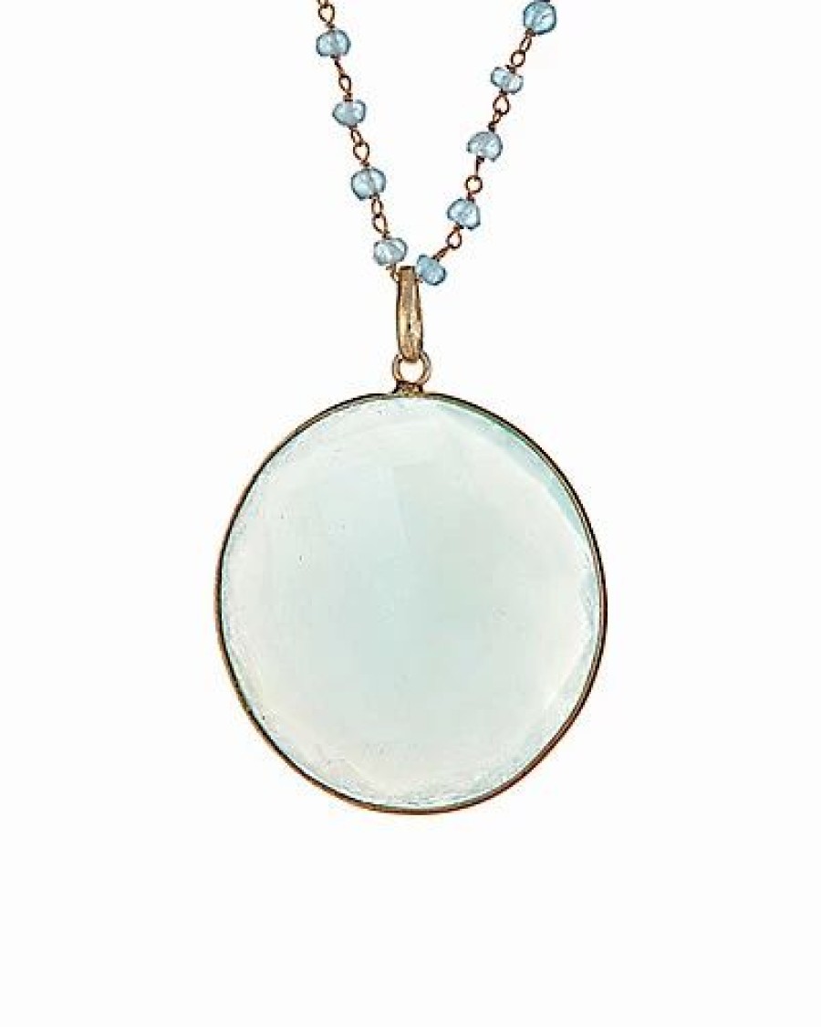 Necklaces * | Forever Creations Usa Inc. 18K Over Silver Chalcedony 30In Necklace Women