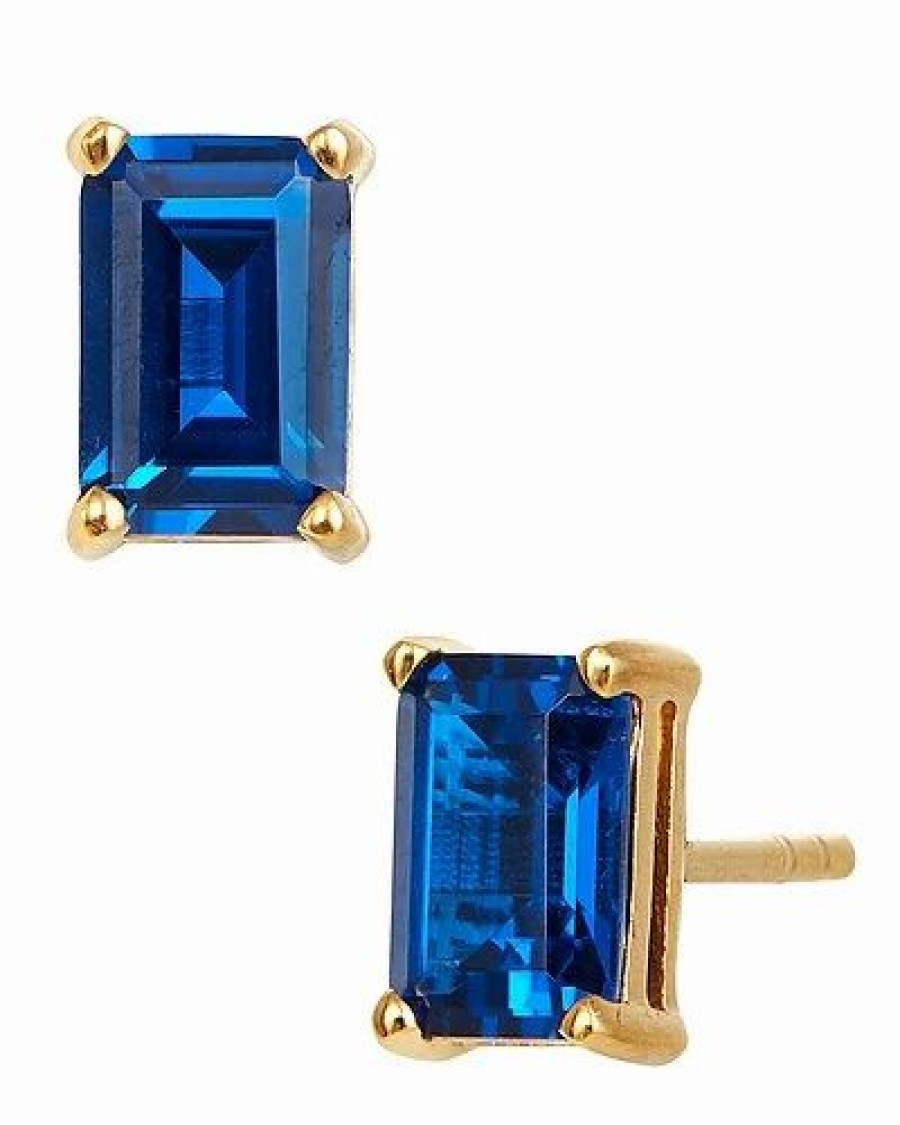 Earrings * | Savvy Cie 18K Over Silver Cz September Birthstone Earrings Women