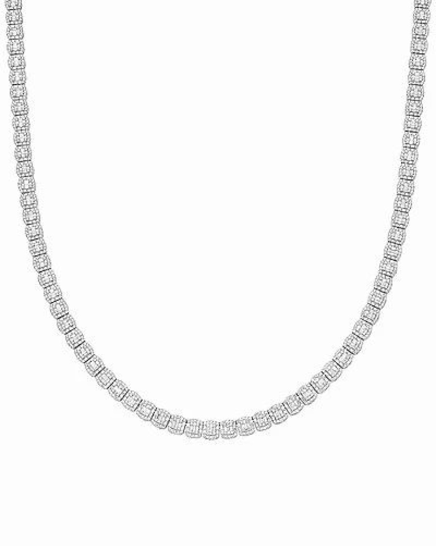 Necklaces * | Diamond Select Cuts 14K 10.98 Ct. Tw. Diamond Halo Chain Necklace Women