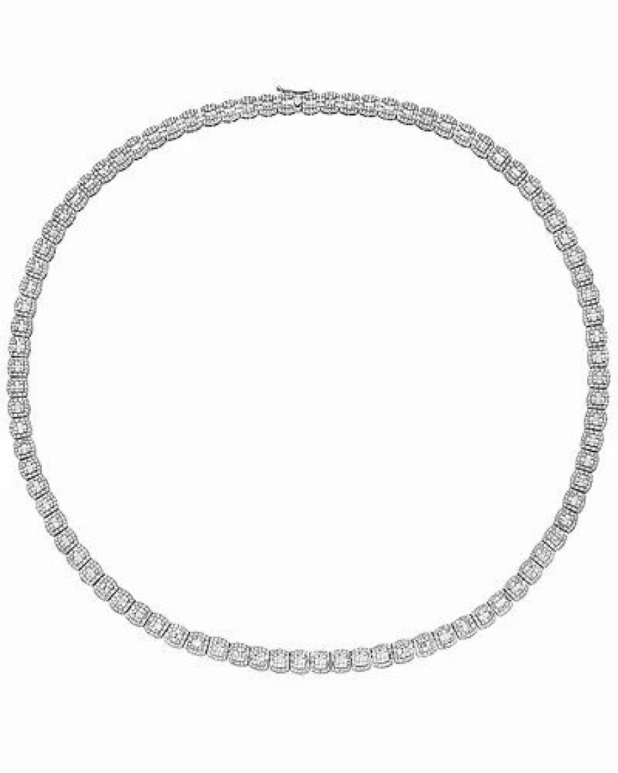 Necklaces * | Diamond Select Cuts 14K 10.98 Ct. Tw. Diamond Halo Chain Necklace Women