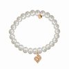 Bracelets * | Jane Basch 14K Rose Gold Diamond & 6Mm Pearl Initial Stretch Bracelet (A-Z) Women