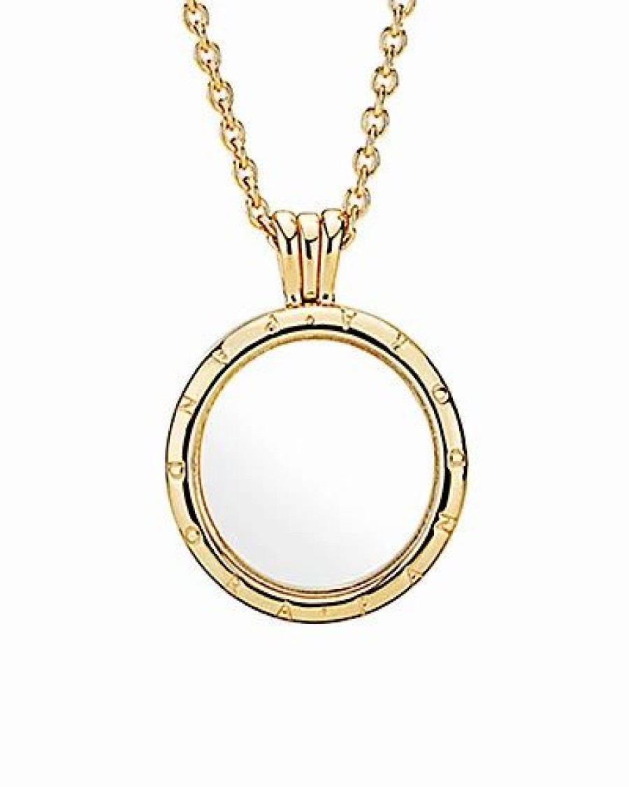 Necklaces * | Pandora Shine 18K Over Silver Floating Locket Logo Necklace Women