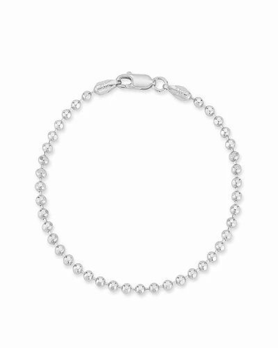 Bracelets * | Chloe And Madison And Madison Silver Ball Chain Anklet Women