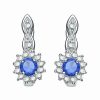 Earrings * | Genevive Silver Cz Hoops Women