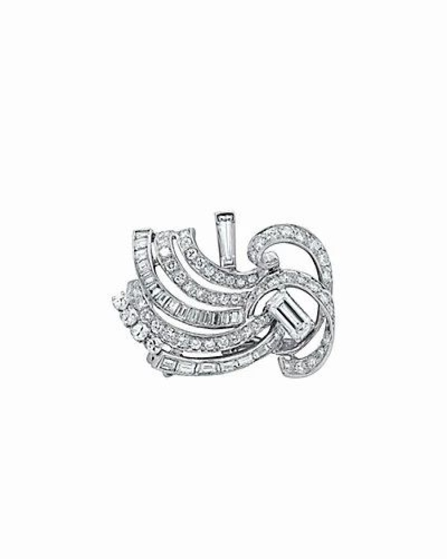 Pins * | Diana M. Fine Jewelry Platinum 5.15 Ct. Tw. Diamond Brooch Women