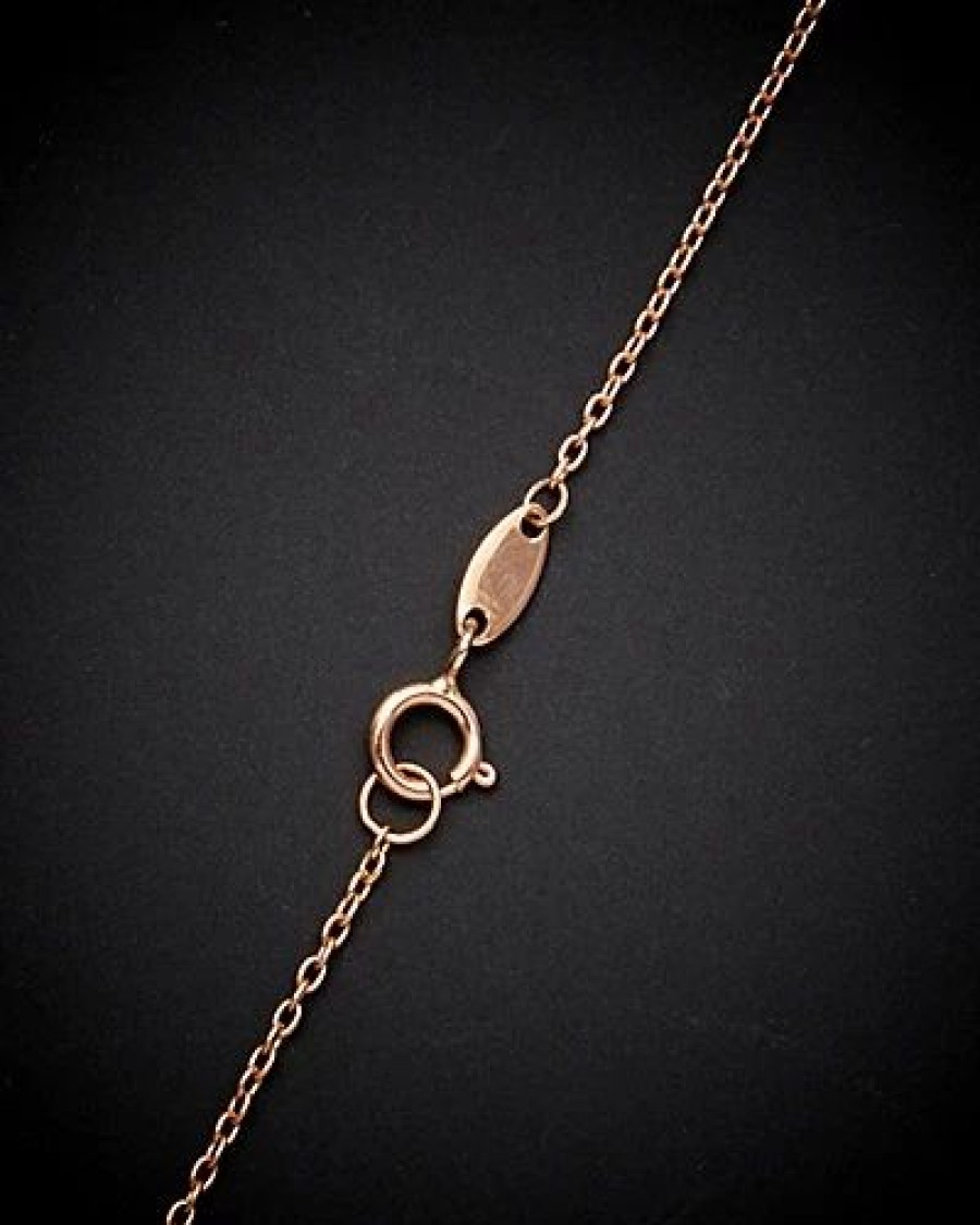 Bracelets * | 14K Italian Rose Gold Double Heart Bracelet Women