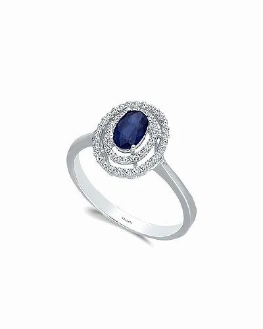 Rings * | Kallati 14K 0.90 Ct. Tw. Diamond & Blue Sapphire Ring Women