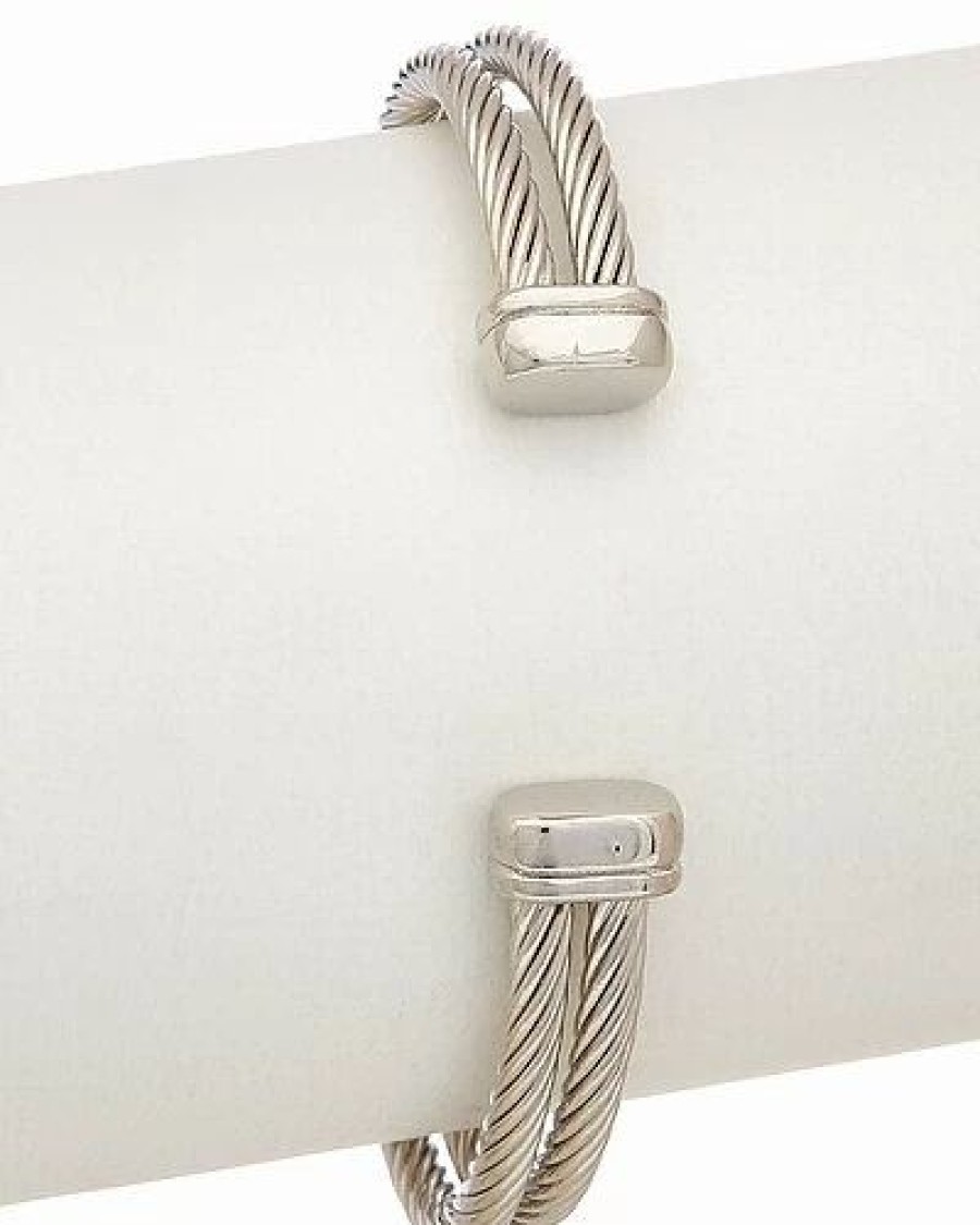 Bracelets * | Juvell 18K Two-Tone Plated Twisted Cable Cuff Women