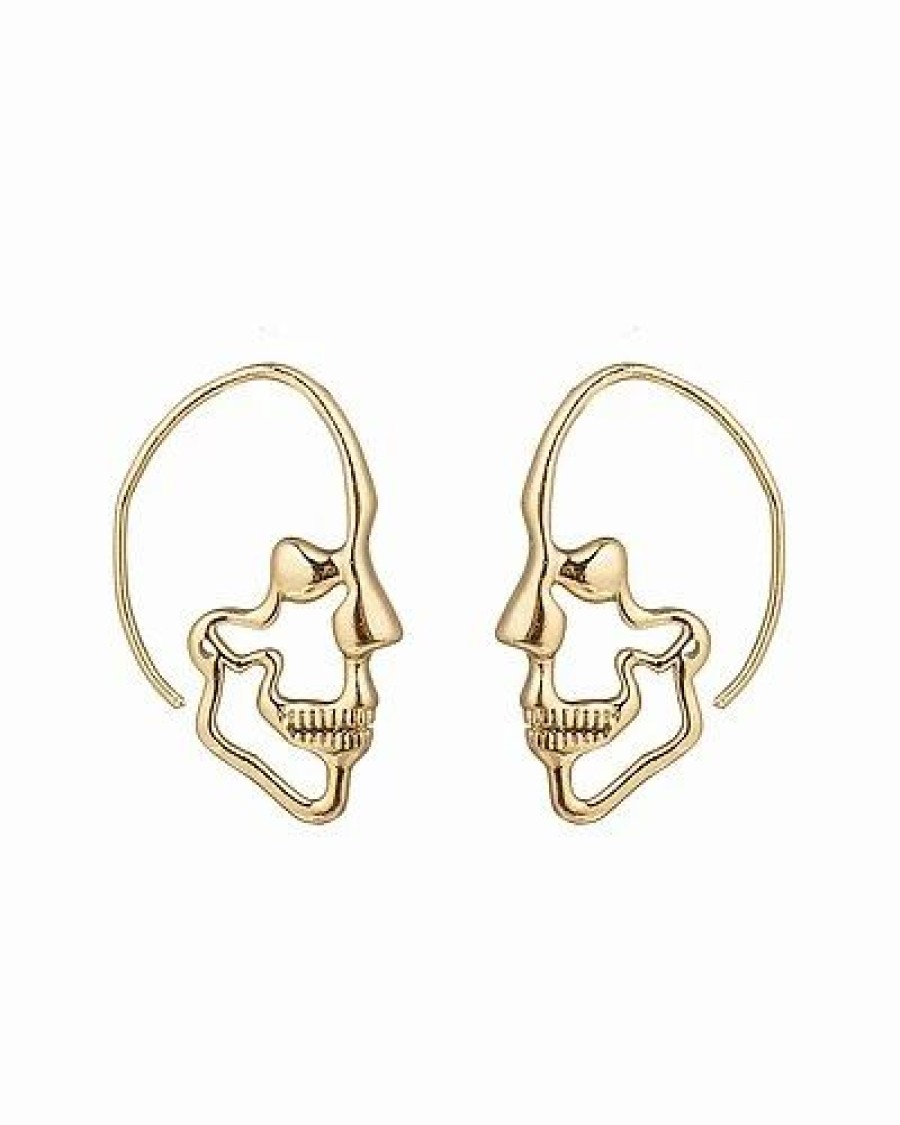 Earrings * | Eye Candy La Golden Skull Drop Earrings Women