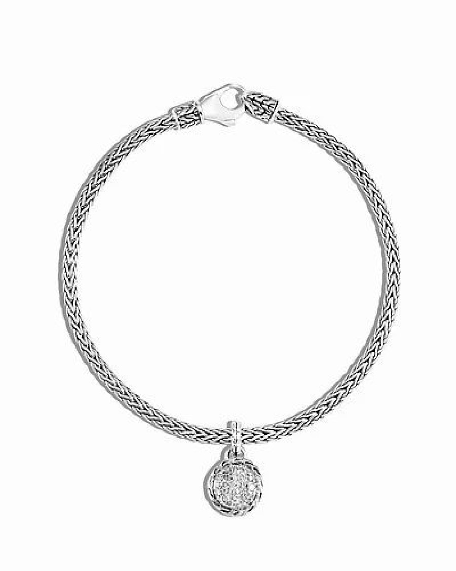 Bracelets * | John Hardy Classic Chain Silver 0.16 Ct. Tw. Diamond Charm Bracelet Women