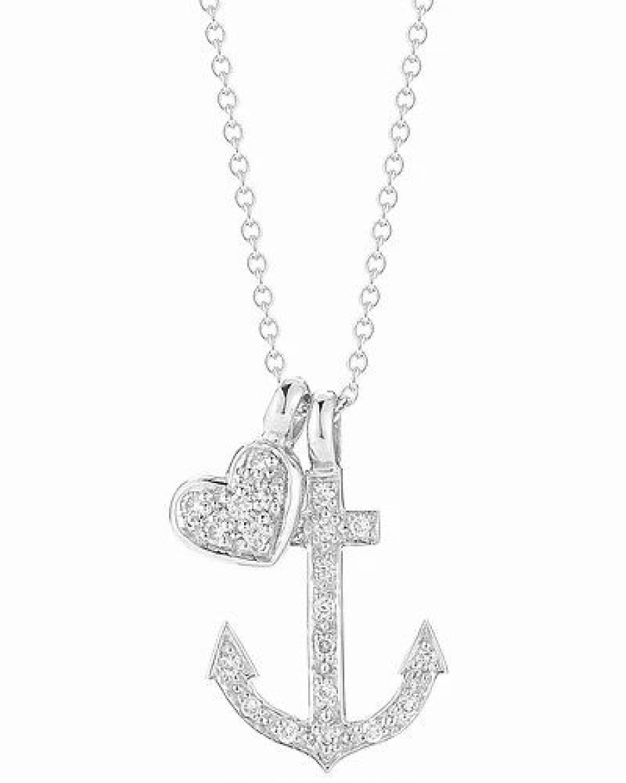 Necklaces * | I. Reiss 14K 0.20 Ct. Tw. Anchor & Heart Charm Necklace Women