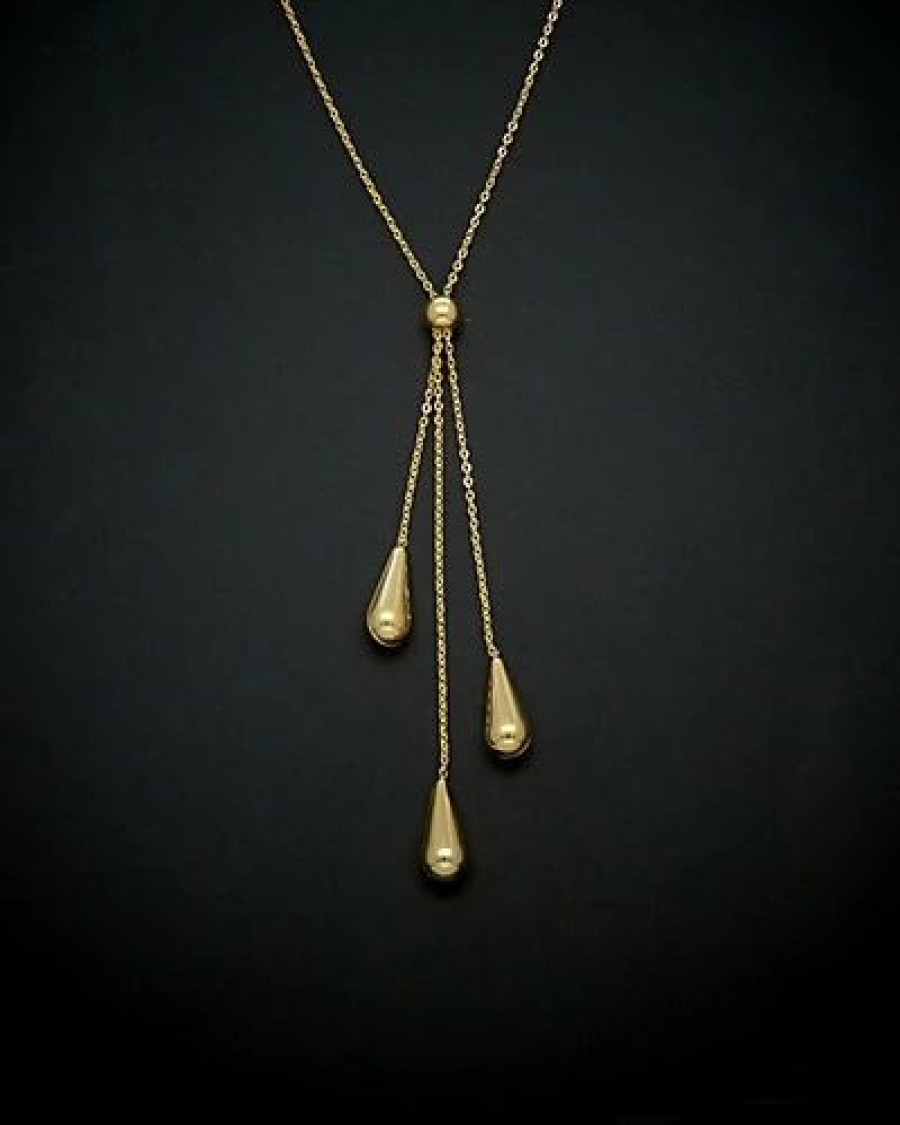 Necklaces * | 14K Italian Gold Triple Drop Necklace Women