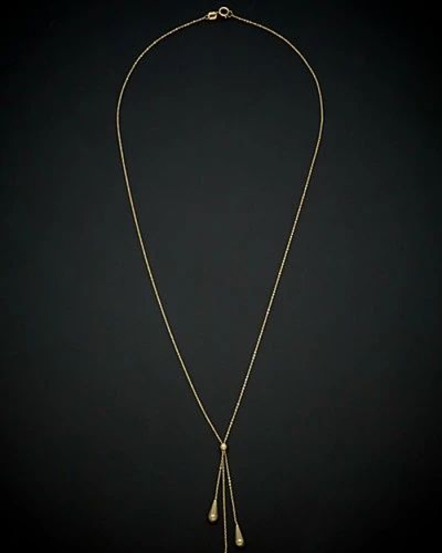 Necklaces * | 14K Italian Gold Triple Drop Necklace Women