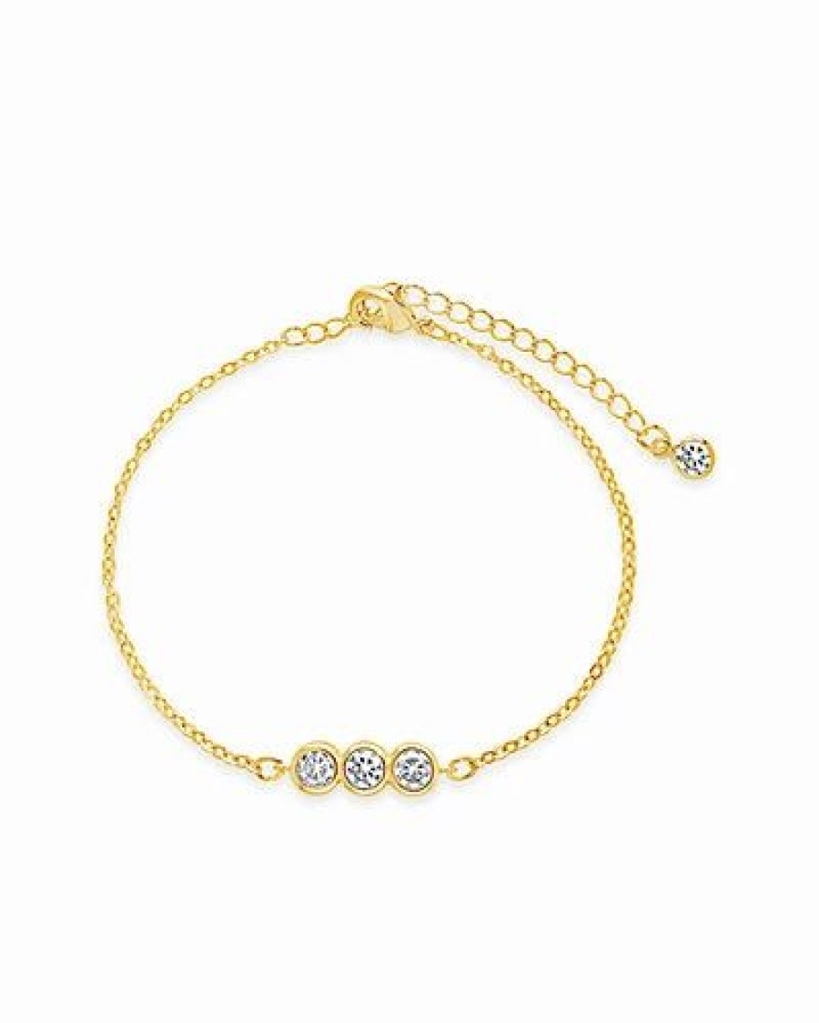 Bracelets * | Sterling Forever 14K Plated Cz Bracelet Women