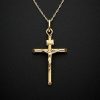 Necklaces * | 14K Italian Gold Crucifix Pendant Necklace Women