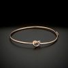 Bracelets * | Italian Gold 14K Italian Rose Gold Love Knot Bangle Women