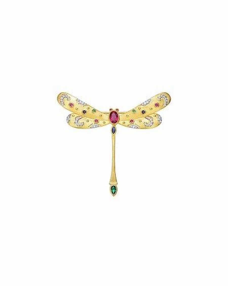 Pins * | Rachel Glauber Two-Tone Plated Cz Pin Women