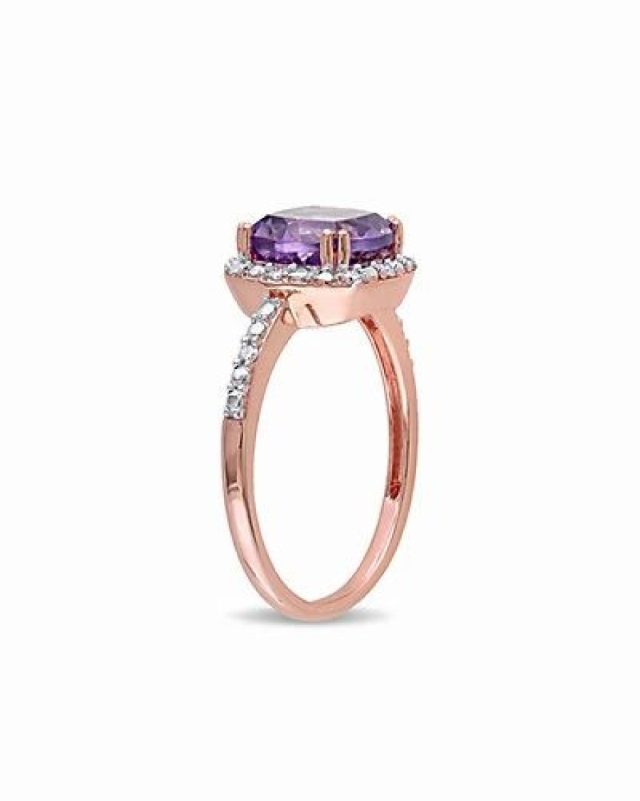 Rings * | Rina Limor 10K Rose Gold 1.85 Ct. Tw. Diamond & Amethyst Ring Women