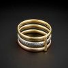 Rings * | 14K Italian Gold Tri-Tone Triple Band Ring Women