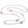 Necklaces * | Genevive 14K Rose Gold Vermeil Cz 30In Station Necklace Women