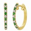 Earrings * | Sabrina Designs 14K 0.28 Ct. Tw. Diamond & Tsavorite Huggie Earrings Women