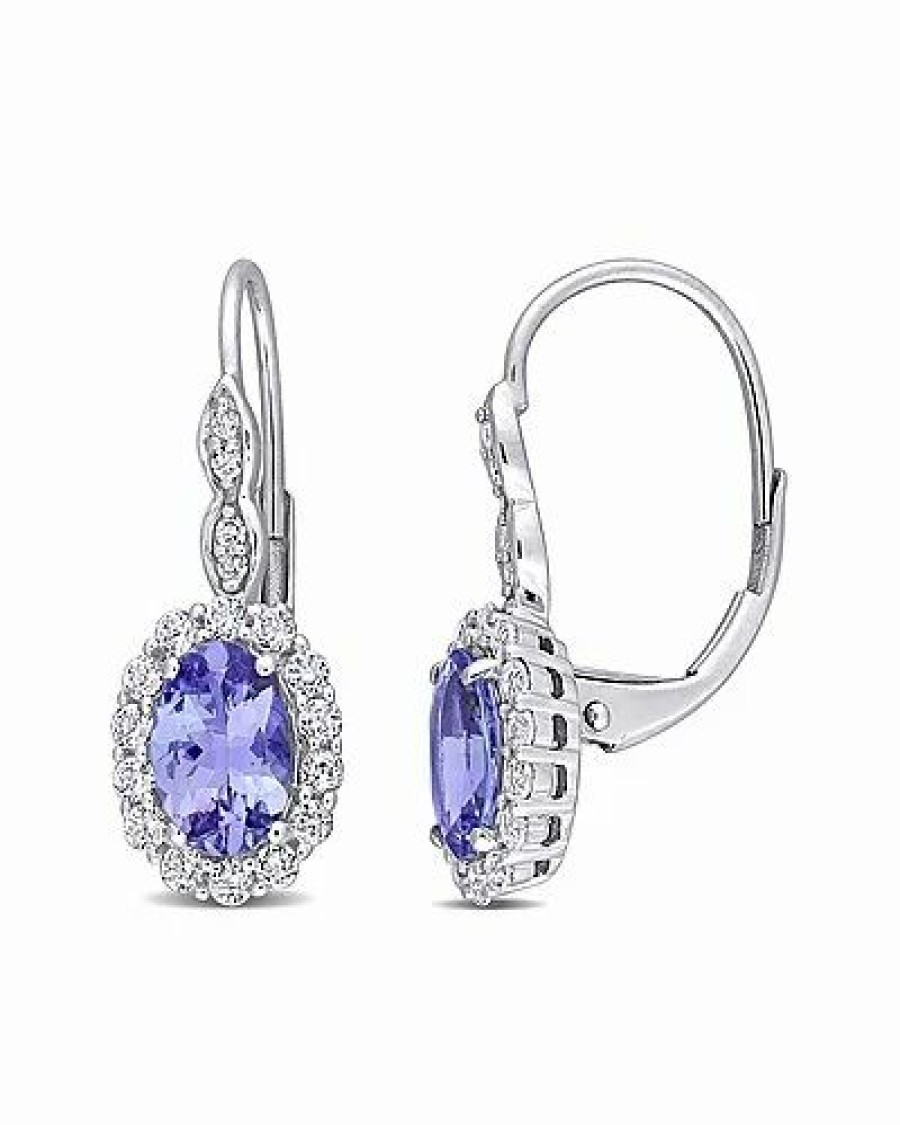 Earrings * | Rina Limor 14K 2.38 Ct. Tw. Diamond & Gemstone Halo Earrings Women