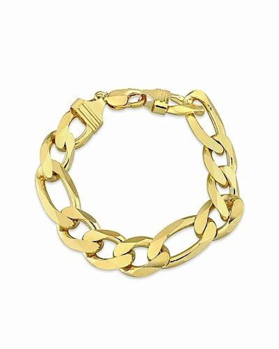 Bracelets * | 18K Over Italian Silver Figaro Chain Bracelet Women