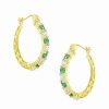 Earrings * | Savvy Cie 18K Over Silver Cz Hoops Women