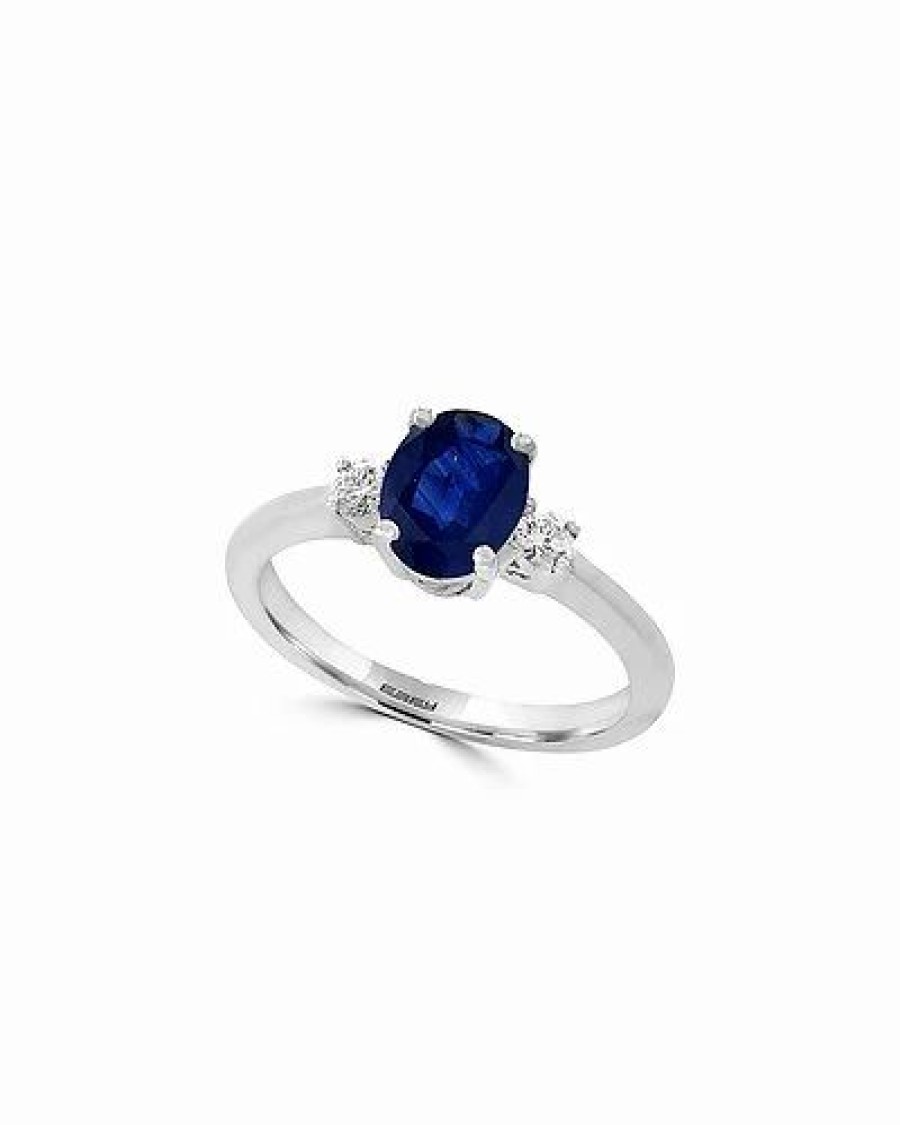 Rings * | Effy Fine Jewelry 18K 1.58 Ct. Tw. Diamond & Blue Sapphire Ring Women