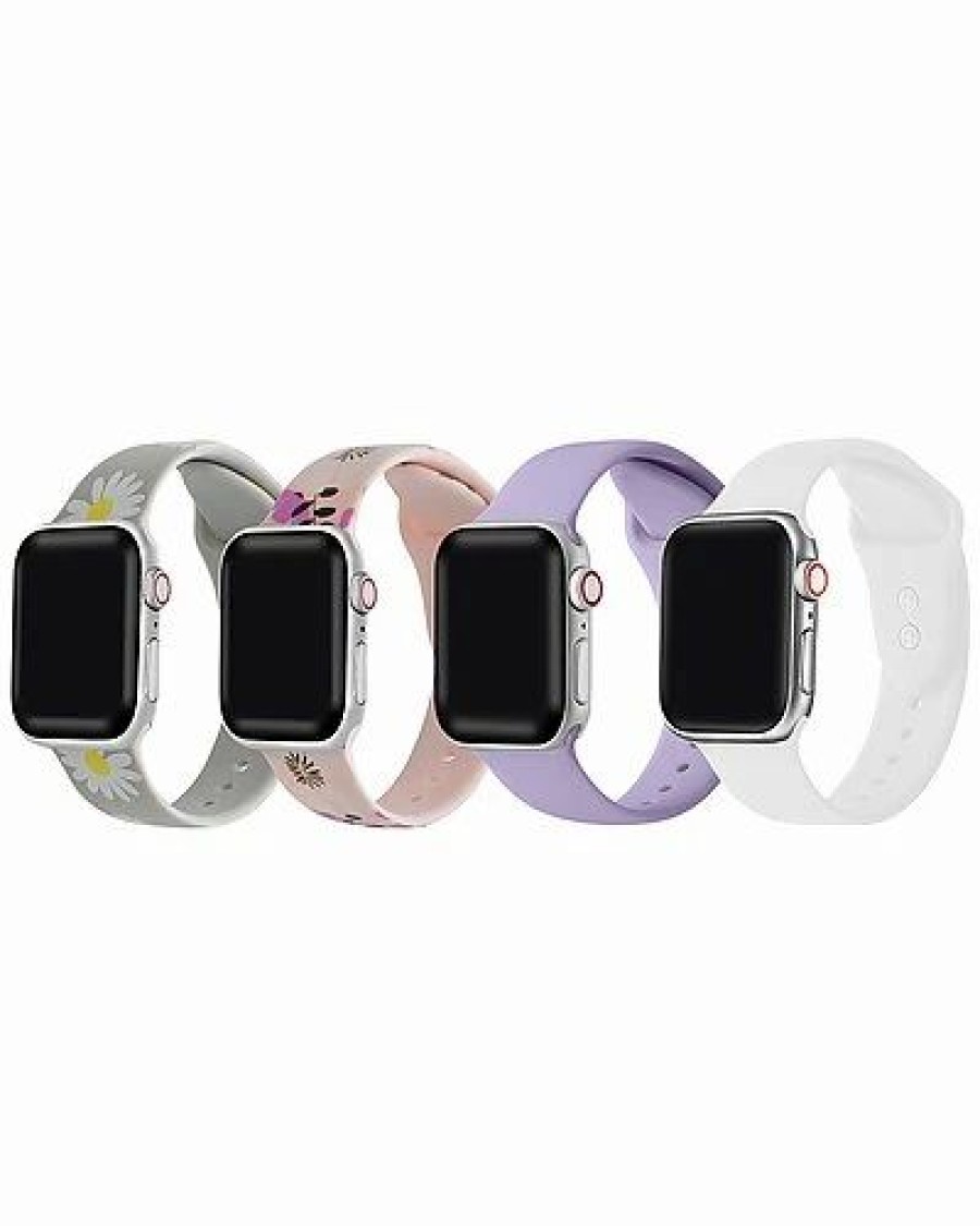 Watches * | Posh Tech Unisex 4Pk Silicone Apple Watch Bands Women