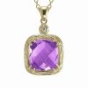 Necklaces * | I. Reiss Color Collection 14K 3.77 Ct. Tw. Diamond & Amethyst Necklace Women