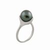 Rings * | Splendid Pearls Rhodium Plated Silver 10-10.5Mm Freshwater Pearl Ring Women