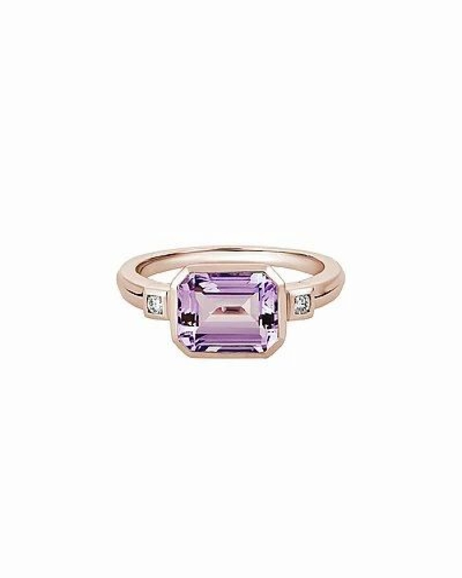 Rings * | Diamond Select Cuts 14K Rose Gold 1.60 Ct. Tw. Diamond & Lavender Quartz Ring Women