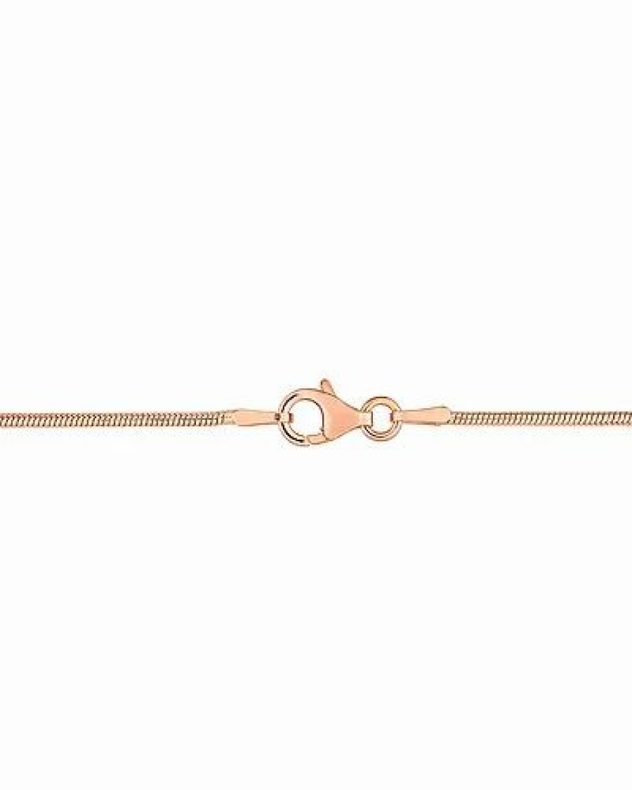 Bracelets * | 18K Rose Gold Over Italian Silver Snake Chain Bracelet Women