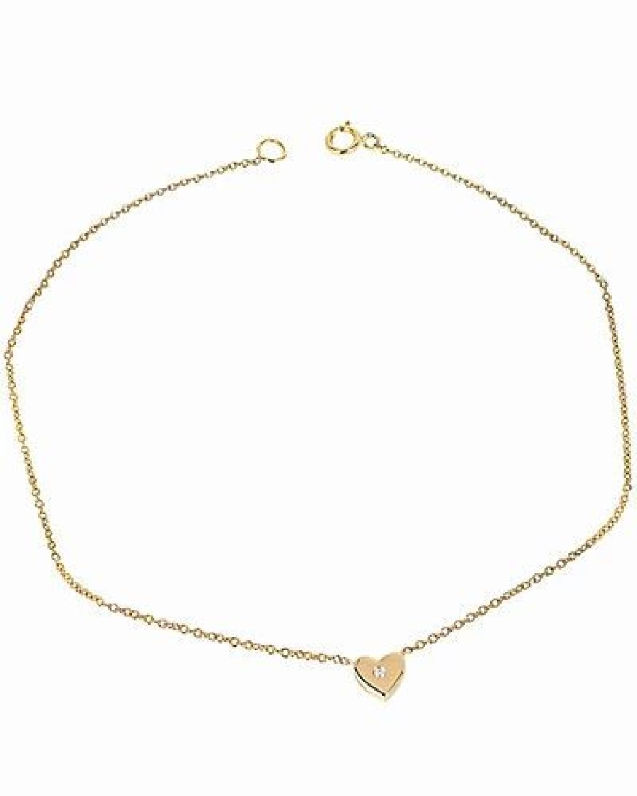 Bracelets * | Ariana Rabbani 14K Diamond Single Heart Bracelet Women