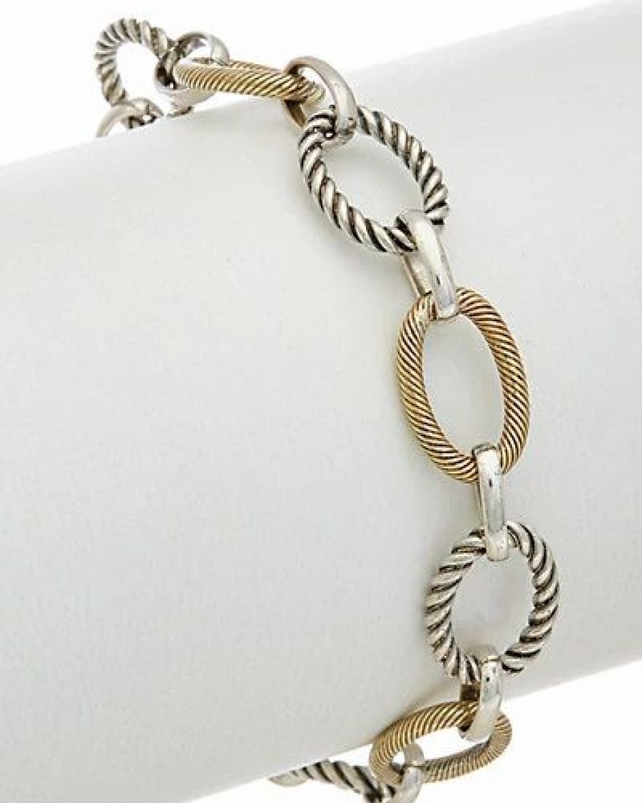 Bracelets * | Phillip Gavriel 18K & Silver Twisted Oval Bracelet Women