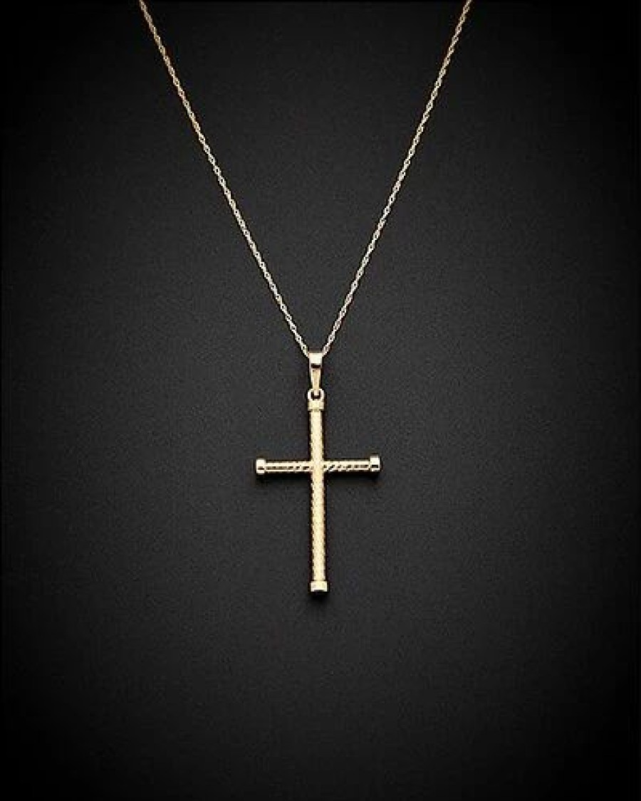 Necklaces * | Fremada 14K Italian Gold Cross Pendant Necklace Women