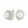 Earrings * | Splendid Pearls Ver 8-9Mm Freshwater Pearl & Cz Earrings Women