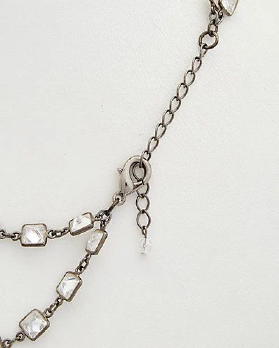 Necklaces * | Rachel Reinhardt Plated Silver Cz Layered Necklace Women