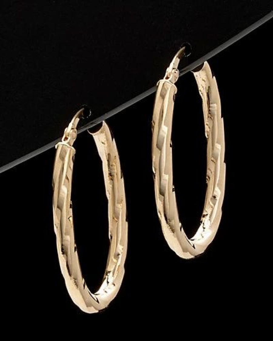 Earrings * | 14K Italian Gold Hoops Women